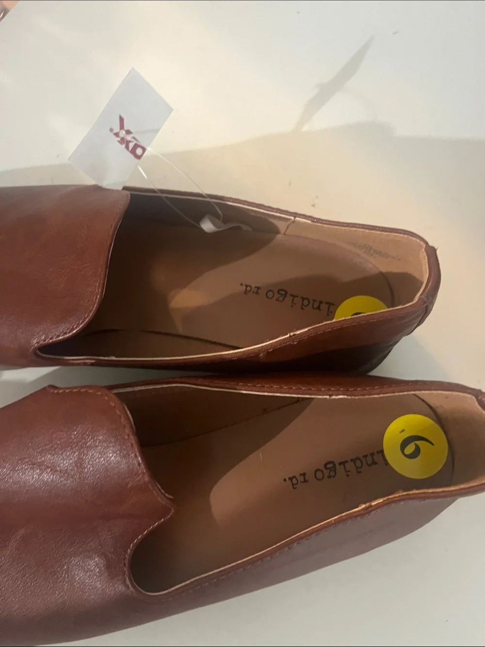 New Indigo Rd. Women’s Cognac Brown Faux Leather Flats Loafers Size 9 NWT